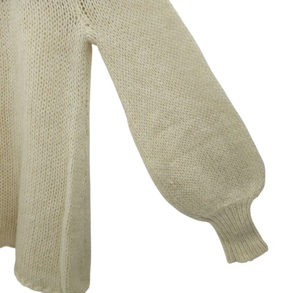 Free People Baltic Fair Isle Sweater Womens M Balloon Sleeve Oversized Boho - Picture 16 of 16